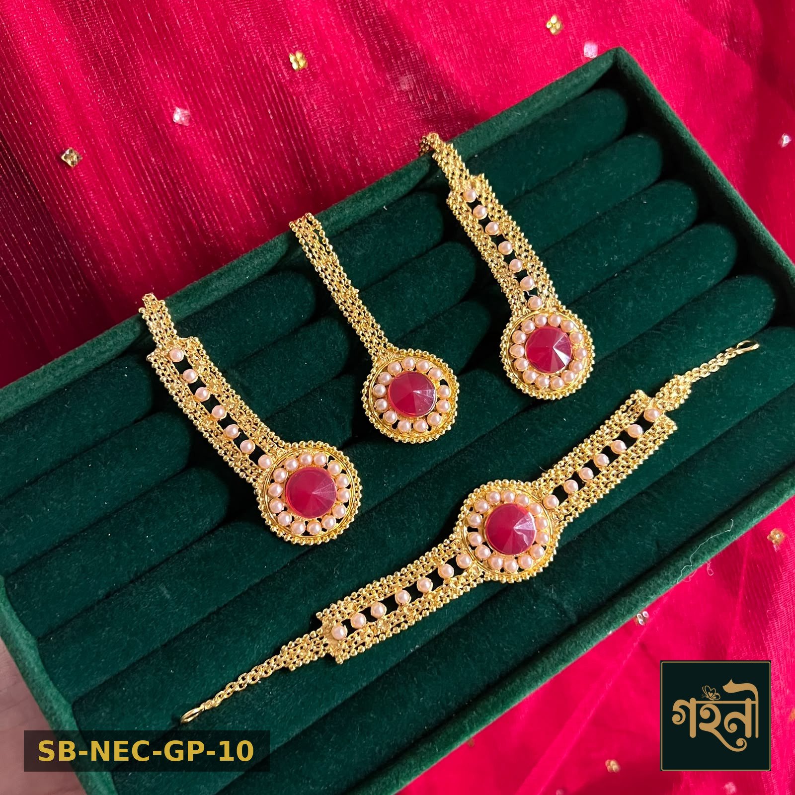 Gohoni Gold Plate Necklace Set - Model 10