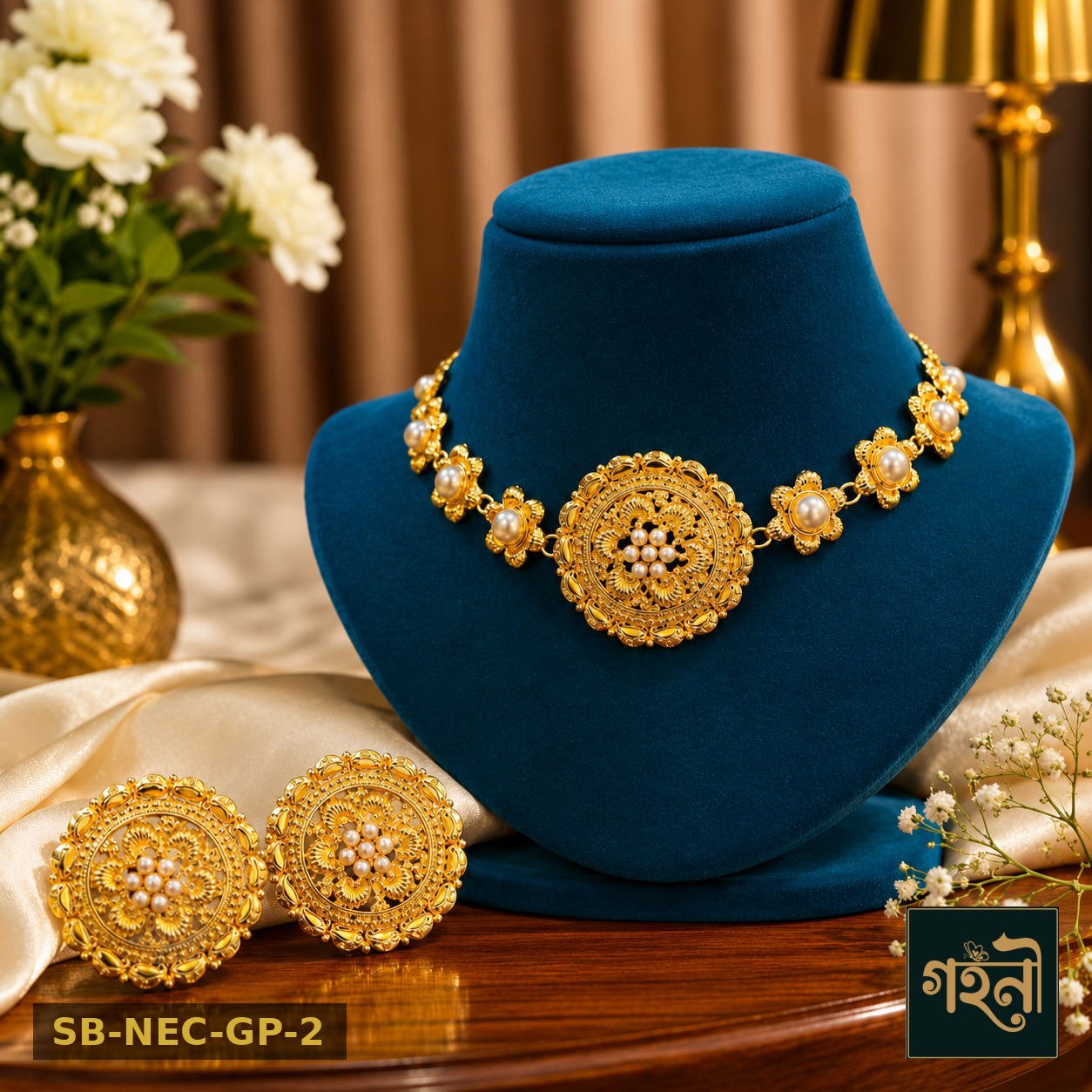 Gohoni Gold Plate Necklace Set - Model 2